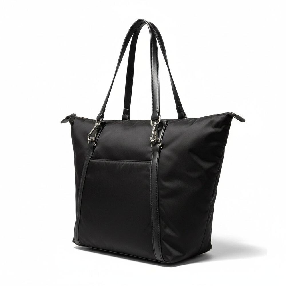 MZ Wallace Bedford Large Black Nylon Tote Bag Shoulder Strap Inner Pouch Pockets